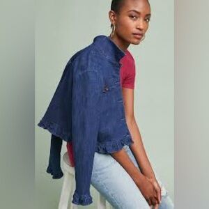 394 - Capulet NWOT Blue Cropped Jean Jacket, Size Small